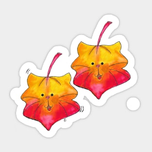 Autumn colored leaves Sticker